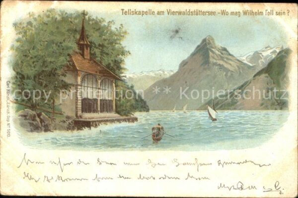 Tell Wilhelm Tellskapelle Vierwaldstättersee Litho