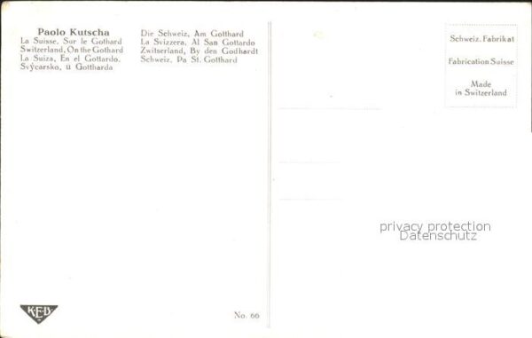 Kutscha Paolo Die Schweiz Am Gotthard Nr. 66 – Bild 2