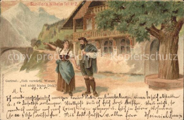 Tell Wilhelm Schiller Gertrud Werner Litho