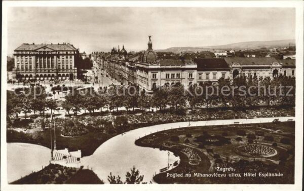Zagreb Pogled na Mihanovicevu ulicu Hotel Espl