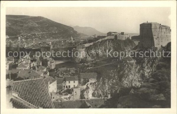 Dubrovnik Ragusa Teilansicht Festung Stadtmauer