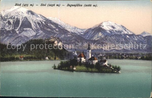 Bled Bleder See Insel Kirche Gebirgspanorama