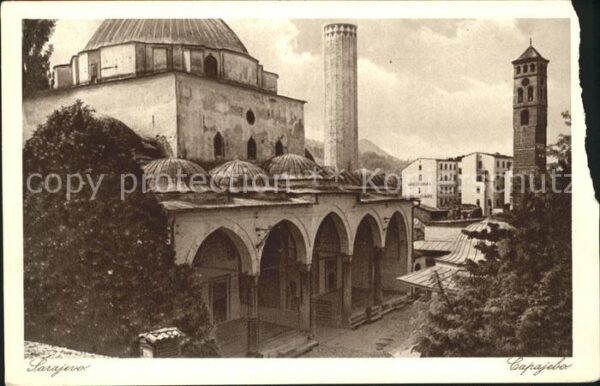 Sarajevo Begova dzamija i Sahatkula Moschee Turm