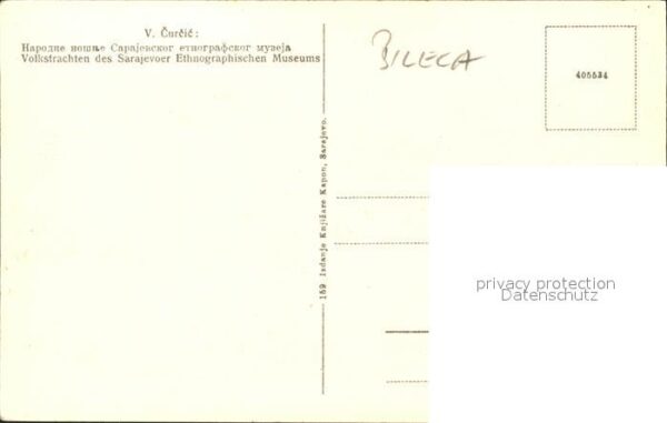 Bileca Bosnien Volkstrachten Sarajevoer Ethnographisch – Bild 2