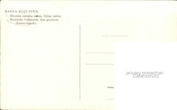 Trachten Kroatien Volkstracht Mädchen mit Regenschirm – Bild 2