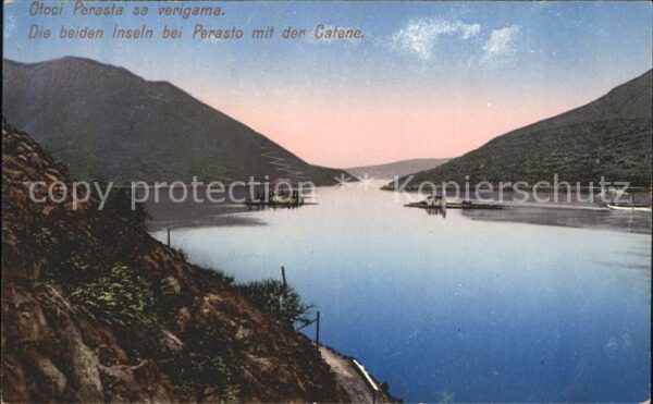 Perasto Kotor Inseln mit der Catene