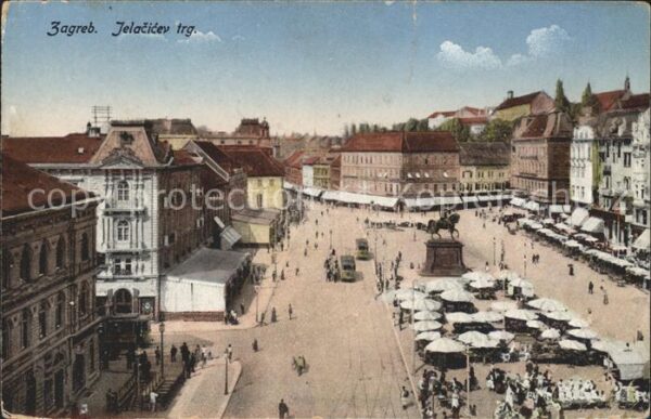 Zagreb Jelacicev trg Platz Denkmal
