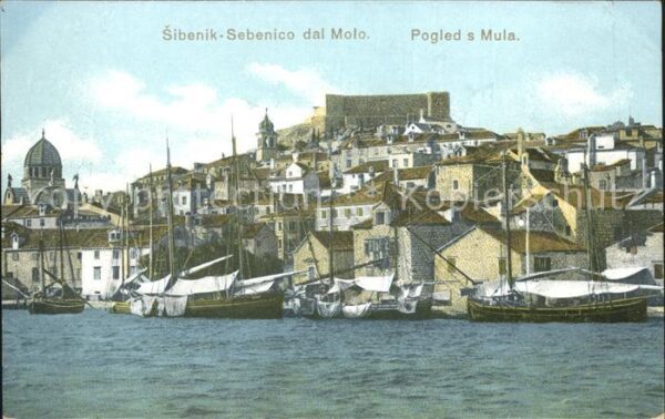 Sibenik Pogled s Mula Hafen Burg