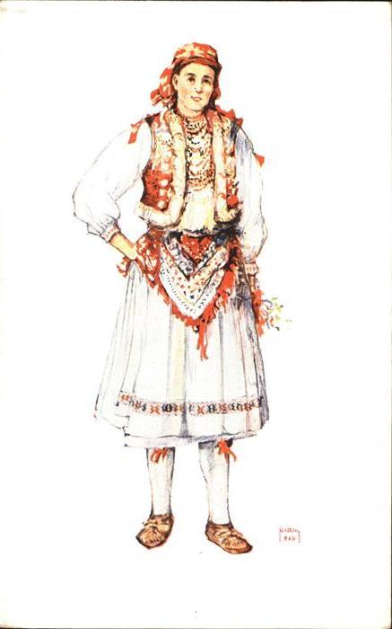 Trachten Kroatien Volkstracht Mädchen aus Sestine