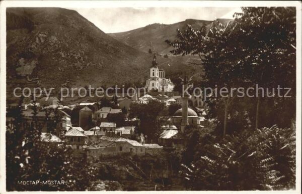 Mostar Moctap Stadtbild mit Kirche