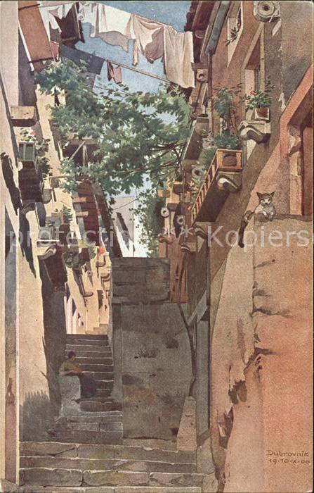 Dubrovnik Ragusa Ulica Palmoticeva Rue Palmotic Künstler