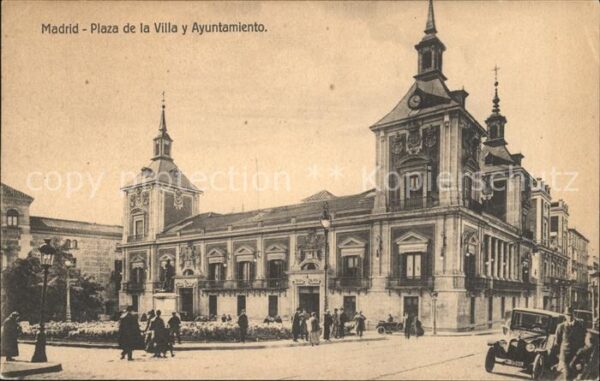 Madrid Spain plaza de la Villa y Ayuntamiento