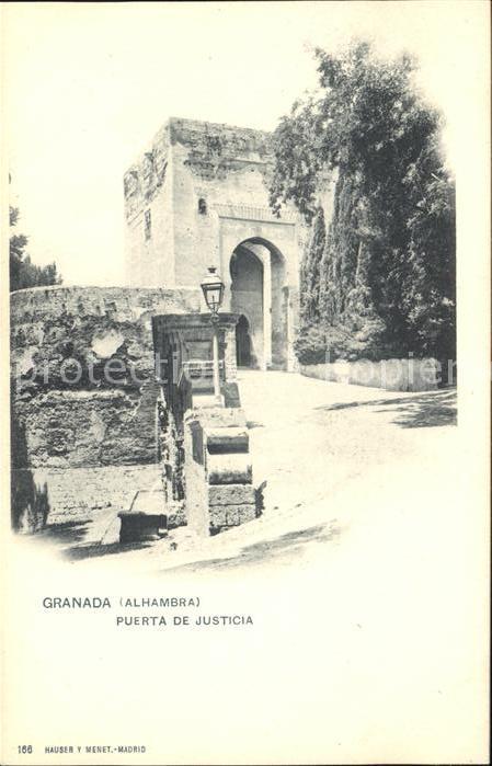 Verlag Hauser Y Menet Nr. 166 Granada Alhambra Puerta de Justicia