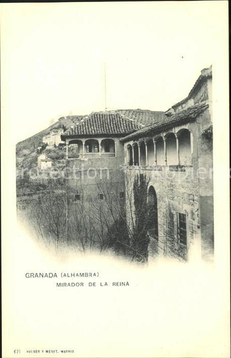 Verlag Hauser Y Menet Nr. 671 Granada Alhambra Mirador de la Rein