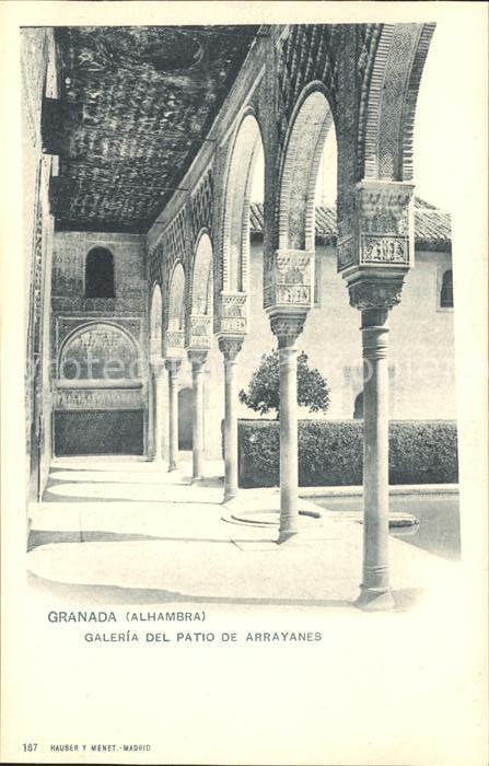 Verlag Hauser Y Menet Nr. 167 Granada Alhambra Galeria del Patio