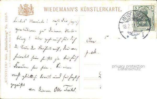 Verlag Wiedemann WIRO Nr. 1933 A Heidelberg Schloss – Bild 2