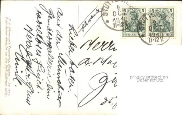 Verlag Ackermann Kuenstlerpostkarte Nr. 1815 Pappenheimer Kürassier Dreißigjähr – Bild 2
