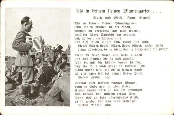 Liederkarte Militaria Soldaten Als in deinem kleine