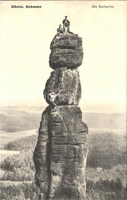 Bergsteigen Klettern Barbarine Sächsische Schweiz