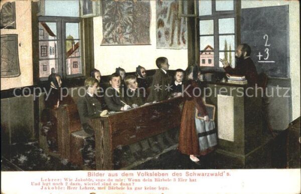 Schule School Ecole Escuela Scuola-- Volksleben Schwarzwald Schultafel