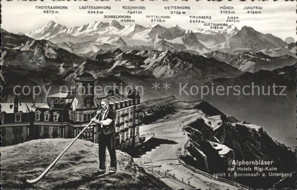 Alphorn Alphornbläser Rigi-Kulm Berneralpen