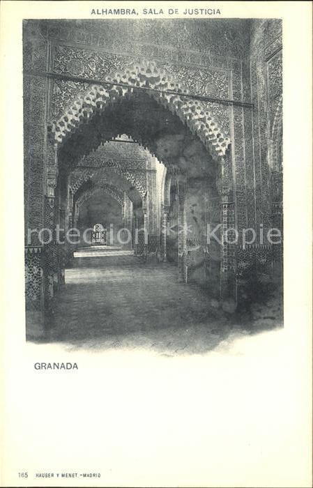 Verlag Hauser Y Menet Nr. 165 Granada Alhambra Sala de Justicia