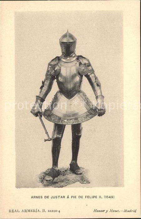 Rittertum Mittelalter Arnes de Justar a Pie de Felipe II. Hau