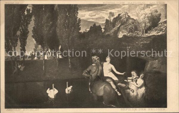 Kuenstlerkarte Alte Kuenstler Arnold Böcklin Gefilde der Seligen