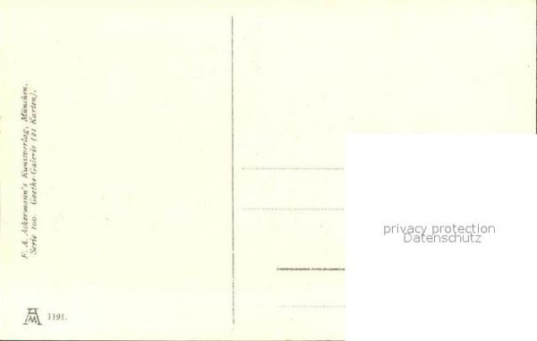 Verlag Ackermann Kuenstlerpostkarte Nr. 1191 Wilhelm von Kaulbach Goethe in Fra – Bild 2