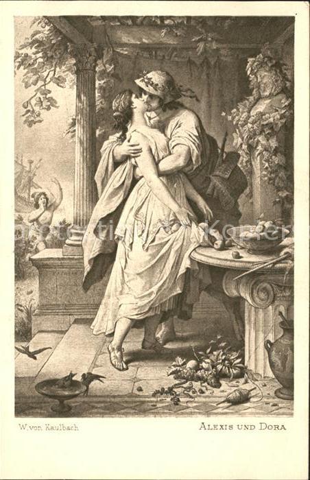 Verlag Ackermann Kuenstlerpostkarte Nr. 1189 Wilhelm von Kaulbach Alexis und Do