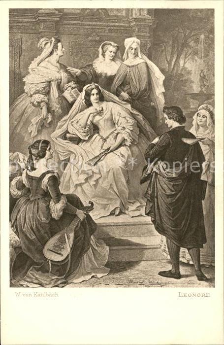 Verlag Ackermann Kuenstlerpostkarte Nr. 1286 Wilhelm von Kaulbach Leonore