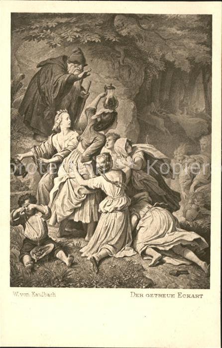Verlag Ackermann Kuenstlerpostkarte Nr. 1285 Wilhelm von Kaulbach Der getreute