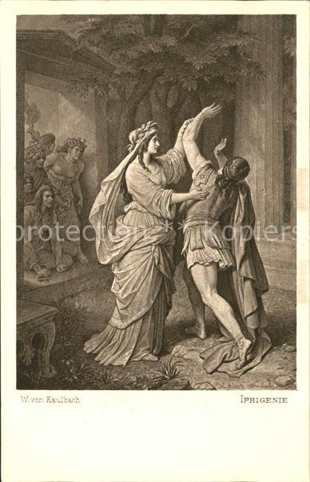 Verlag Ackermann Kuenstlerpostkarte Nr. 1282 Wilhelm von Kaulbach Iphigene