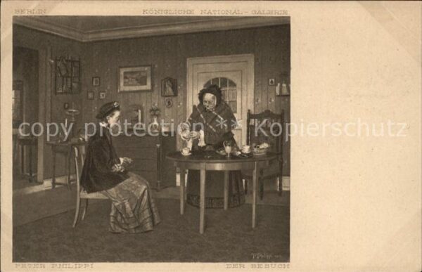 Kuenstlerkarte Alte Kuenstler Peter Philippi Der Besuch