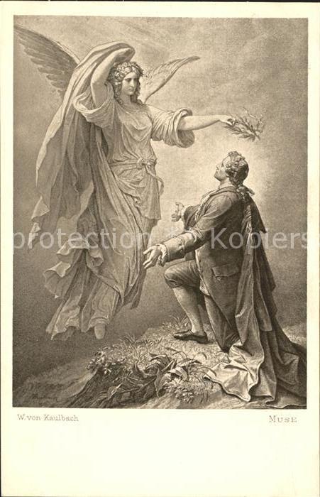 Verlag Ackermann Kuenstlerpostkarte Nr. 1181 Wilhelm von Kaulbach Muse