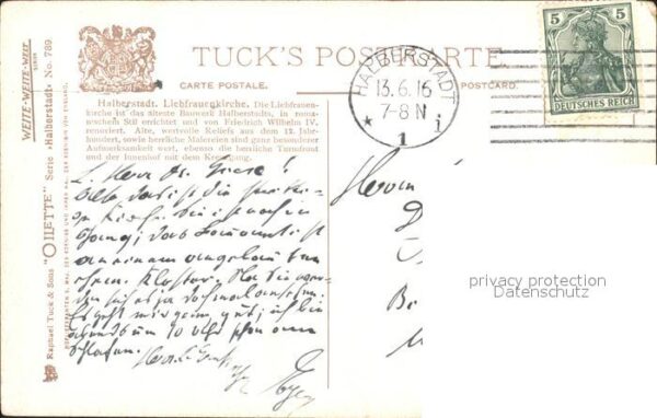 Verlag Tucks Oilette Nr. 789 Halberstadt Liebfrauenkirche N. Ber – Bild 2