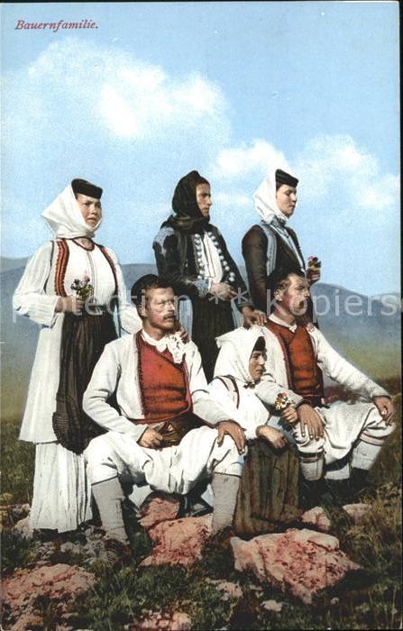 Trachten Bosnien Herzegowina Bauernfamilie