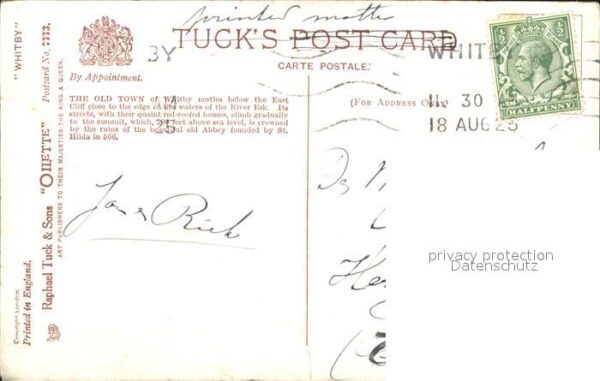 Verlag Tucks Oilette Nr. 7773 Old Town of Whitby – Bild 2