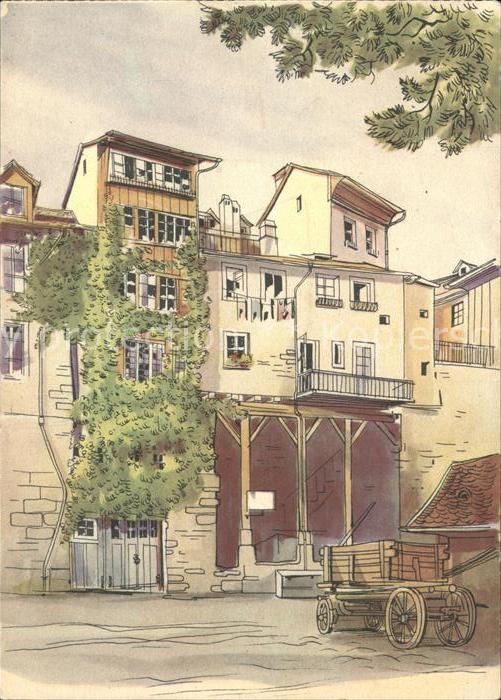 Kuenstlerkarte Zeichnung H. Thöni Bern Schütte