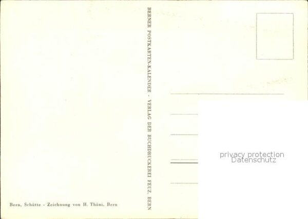 Kuenstlerkarte Zeichnung H. Thöni Bern Schütte – Bild 2
