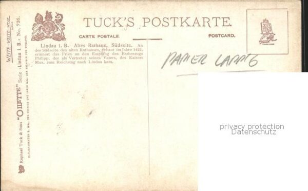 Verlag Tucks Oilette Nr. 736 Lindau im Bodensee Altes Rathaus Sü – Bild 2