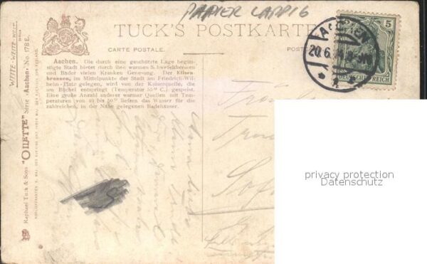 Verlag Tucks Oilette Nr. 178 E Aachen Elisenbrunnen Charles E. F – Bild 2