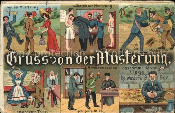 Musterung Humor Litho