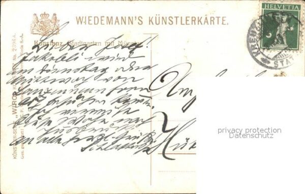 Verlag WIRO Wiedemann Nr. 2396 A Konstanz Stadtgarten mit Münster – Bild 2