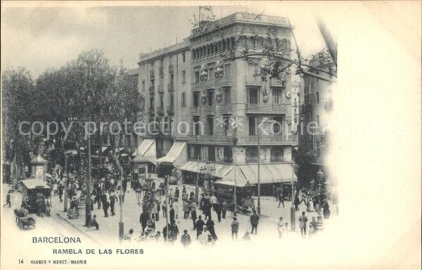 Verlag Hauser Y Menet Nr. 14 Barcelona Rambla de Las Flores