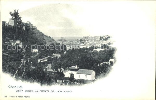 Verlag Hauser Y Menet Nr. 742 Granada Vista desde la Fuente del A