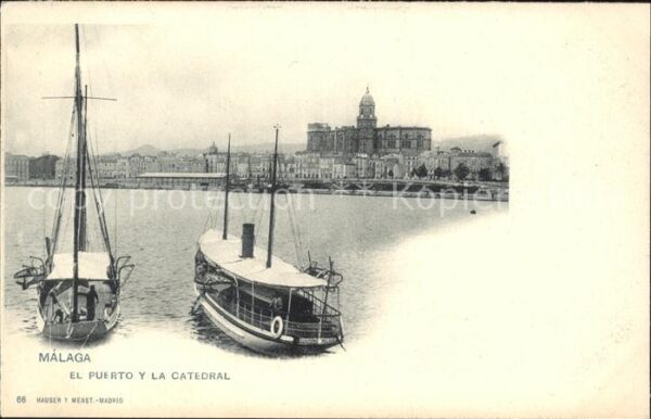 Verlag Hauser Y Menet Nr. 66 Malaga el Puerto y la Catedral