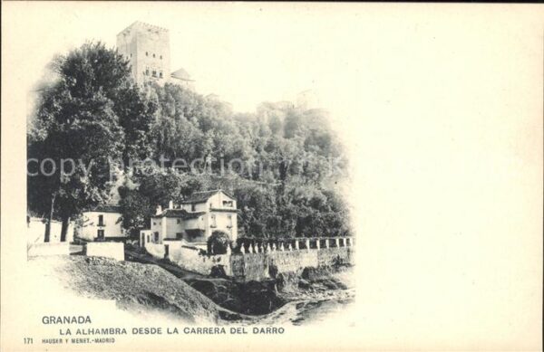 Verlag Hauser Y Menet Nr. 171 Granada La Alhambra desde la Carrer