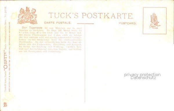 Verlag Tucks Oilette Nr. 217 B Tegernsee – Bild 2