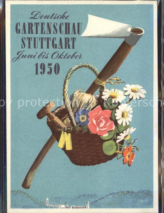 Gartenbauaustellung Gartenschau Stuttgart 1950 Blumen